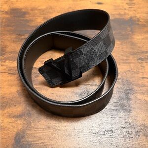 Men’s Louis Vuitton Damier Graphite Checkered Belt
